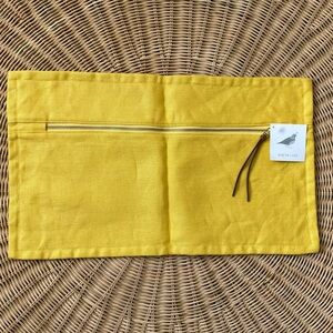 NEW Serena & Lily Two Tone Linen Pillow Cover (12”x21”)-Yellow